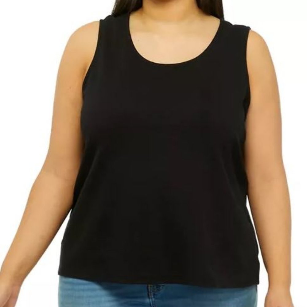 Kim Rodgers Petite Black Scoop Neck Tank Top Size Petite Small - Picture 4 of 9